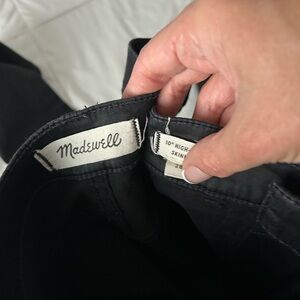 Madewell black shiny skinny jeans